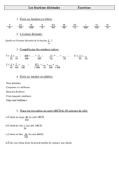 Fractions décimales – Cm2 – Exercices – Numération – Cycle 3 - PDF à imprimer