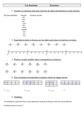 Fractions – Cm2 – Exercices – Numération – Cycle 3