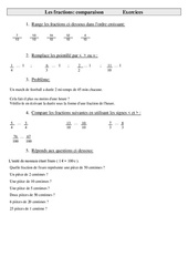 Fractions - comparaison – Cm2 – Exercices – Numération – Cycle 3