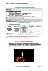 Combustion du butane - 4ème - Activité expérimentale avec les corrections - PDF à imprimer