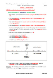 Acides-Bases - 3ème - Cours - PDF à imprimer