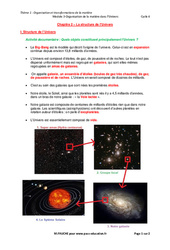 La structure de l’Univers - 4ème - Cours - PDF à imprimer