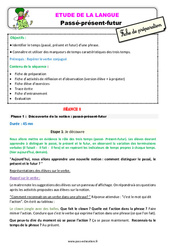 Passé - présent - futur – Ce2 – Étude de la langue – Fiche de préparation - PDF à imprimer