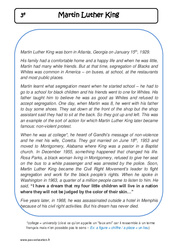 Martin Luther King - 3ème - Lecture compréhension en anglais - PDF à imprimer