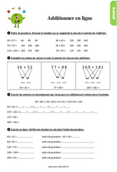 Additionner en ligne au Ce1 - Exercices, révisions - PDF à imprimer