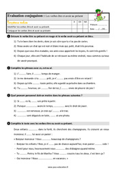 Le présent des verbes être et avoir – Ce2 – Étude de la langue – Evaluation avec les corrigés - PDF à imprimer