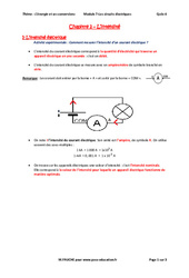 L'intensité - 4ème - Cours - PDF à imprimer