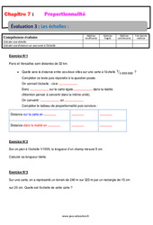Les échelles - 5ème - Proportionnalité - Evaluation, bilan, contrôle avec la correction - PDF à imprimer
