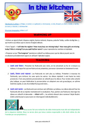In the kitchen - CM1 - CM2 - Anglais - Lexique - Séquence complète - Cycle 3 - PDF à imprimer