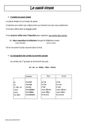 Passé simple - Etre et avoir - 1er groupe - Cm1 - Leçon - PDF gratuit à imprimer