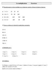 Multiplication - Ce2 - Exercices