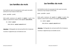 Familles de mots - Ce2 - Leçon - PDF gratuit à imprimer