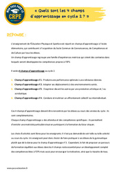 Leçon, exercice et évaluation :<br/> Quels sont les 4 champs d’apprentissage en cycle 2 ? - EPS - CRPE 2025 - PDF à imprimer