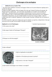Chanson de Rolland - Charlemagne - Exercices - Moyen âge - Cm1 - Cycle 3 - PDF à imprimer