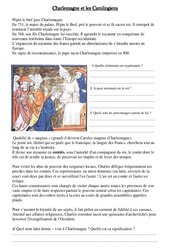 Charlemagne et les Carolingiens - Exercices - Moyen âge -  Cm1 -  Cycle 3 - PDF à imprimer