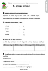 Le groupe nominal – Ce1 – Étude de la langue – Exercices avec les corrigés - PDF à imprimer