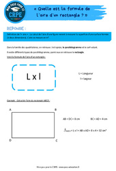 Quelle est la formule de l’aire d’un rectangle ? - CRPE 2022