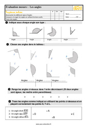 Les angles au Cm1 - Évaluation, bilan - PDF à imprimer