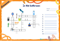 In the bathroom - CM1 - CM2 - Mots fléchés - Lexique / vocabulaire - Crosswords