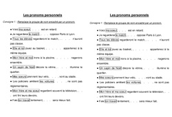 Pronoms personnels - Ce2 - Exercices  - PDF à imprimer