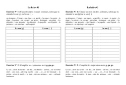 La lettre G - Orthographe - Exercices - Ce2 - Cycle3 - PDF à imprimer