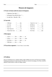 Mesures de longueur – Cm1 – Exercices – Mesures – Cycle 3 - PDF à imprimer