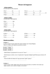 Mesures de longueur - Mesures de masse – Cm2 – Exercices – Mesures – Cycle 3 - PDF à imprimer