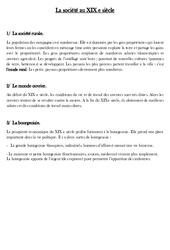 La société au XIX e siècle - Leçon - La révolution industrielle - XIX ème siècle - Cm2 - Cycle3 - PDF gratuit à imprimer