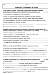 Expression du temps - 3ème - Evaluation  - PDF à imprimer