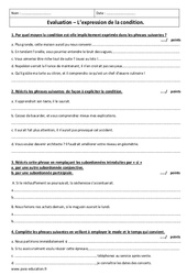 Expression de la condition - 3ème - Evaluation avec le corrigé - PDF à imprimer