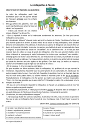 Le millepattes à l'école - 6ème - Récit - Lecture - PDF à imprimer