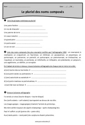 Pluriel des noms composés - Cm2 - Exercices - PDF à imprimer