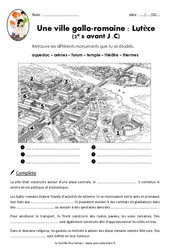 Une ville gallo-romaine - Ce2 - Cm1 - Lutèce - Exercices - PDF à imprimer