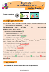 Le complément du verbe - Ce2 - Soutien scolaire pour les élèves en difficulté - PDF à imprimer