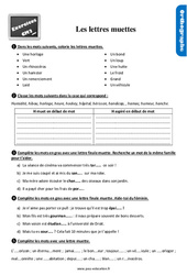 Les lettres muettes au Cm2 - Exercices, révisions - PDF à imprimer