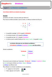 La division euclidienne - 6ème - Séquence complète - Divisions - PDF à imprimer