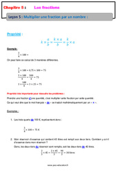 Multiplier une fraction par un nombre - 6ème - Séquence complète - Les fractions - PDF à imprimer