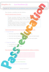 Résoudre un problème avec les fractions - 4ème - Séquence complète - PDF à imprimer
