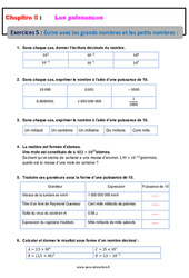 Écrire avec les grands nombres et les petits nombres - 4ème - Révisions - Exercices avec correction