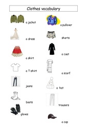 Clothes vocabulary - Vocabulaire vêtements - Ce2 - Cm1 - Cm2 - PDF à imprimer