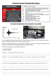 Documents et questions: Comment mesurer l'intensité des séismes - PDF à imprimer