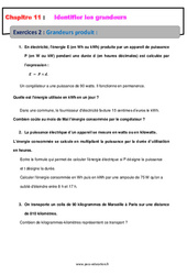 Grandeurs Produit - 4ème - Révisions - Exercices avec correction - PDF à imprimer