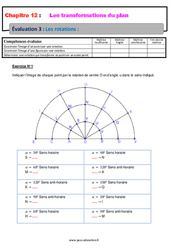 Les rotations - 4ème - Evaluation, bilan, contrôle avec la correction sur les transformations du plan - PDF à imprimer
