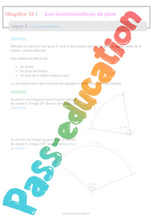 Les rotations - 4ème - Séquence complète sur les transformations du plan - PDF à imprimer