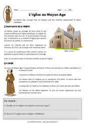 Eglise au Moyen Age - Cm1 - Exercices - Documentaire - PDF à imprimer
