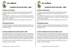 Guerre de 100 ans - Cm1 - Leçon - PDF gratuit à imprimer