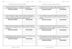 Unités de temps - Cm2 - Problèmes - PDF à imprimer