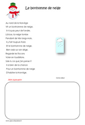 Le bonhomme de neige - Cm1 - Poésie - PDF à imprimer