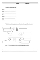 Membres de la famille - Ce2 - Cm1 - Cm2 - Exercices - Anglais - Cycle 3 - PDF à imprimer