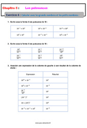 Calculer avec les grands nombres et les petits nombres - 4ème - Révisions - Exercices avec correction - PDF à imprimer